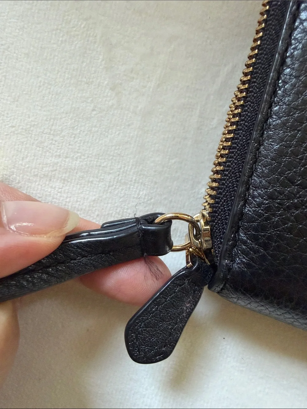 Coach Black Pebbled Leather Wristlet Clutch